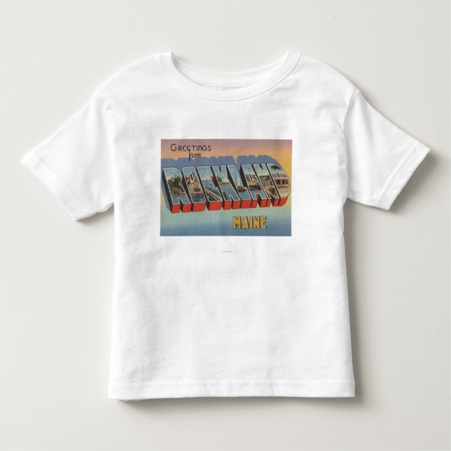 Rockland Maine - stora brevplatser T Shirt (Framsida)