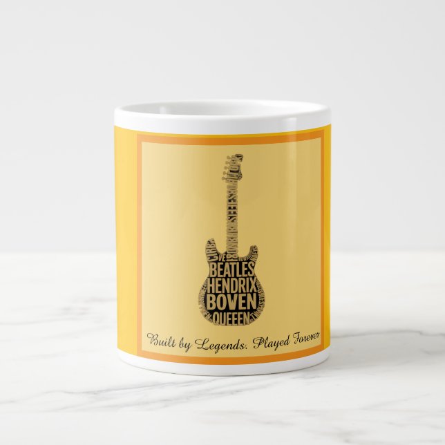 Rocklegender Gitarr Typografi Mugg Jumbo Mugg (Framsidan)