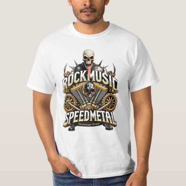 Rockmusic Speedmetal Festival Time T Shirt (Framsida)