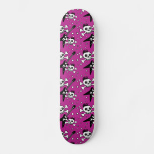 Rock'n döskallar med gitarrer old school skateboard bräda 21,6 cm