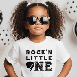 Rock'n Little One Guitar Pick 1st Birthday Party T Shirt