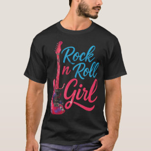 Rock'N Roll Tjejband Gitarrmusik Älskare Tjejer T Shirt