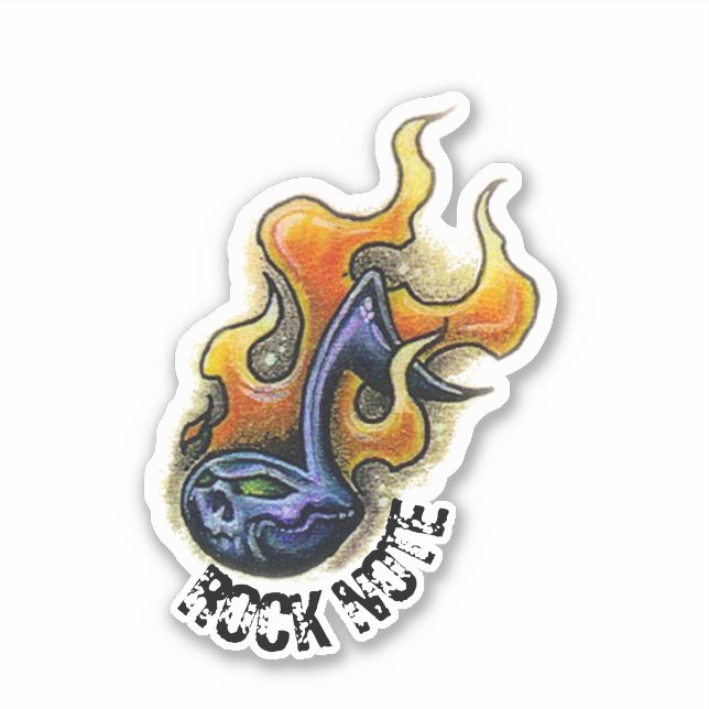 Rocknotsteckritning Klistermärken (Framsida)