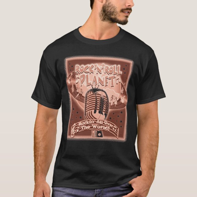 RocknRoll Planet RetroCoolskjorta pojke T Shirt (Framsida)