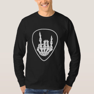 Rocknroll Retro Gitarrplektrum Rock And Roll Skele T Shirt