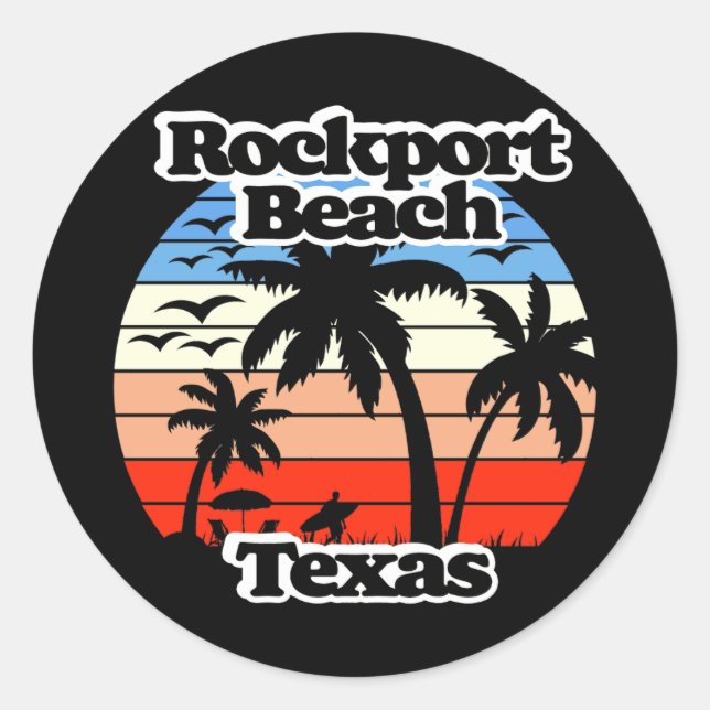 Rockport Beach Texas Runt Klistermärke (Framsida)