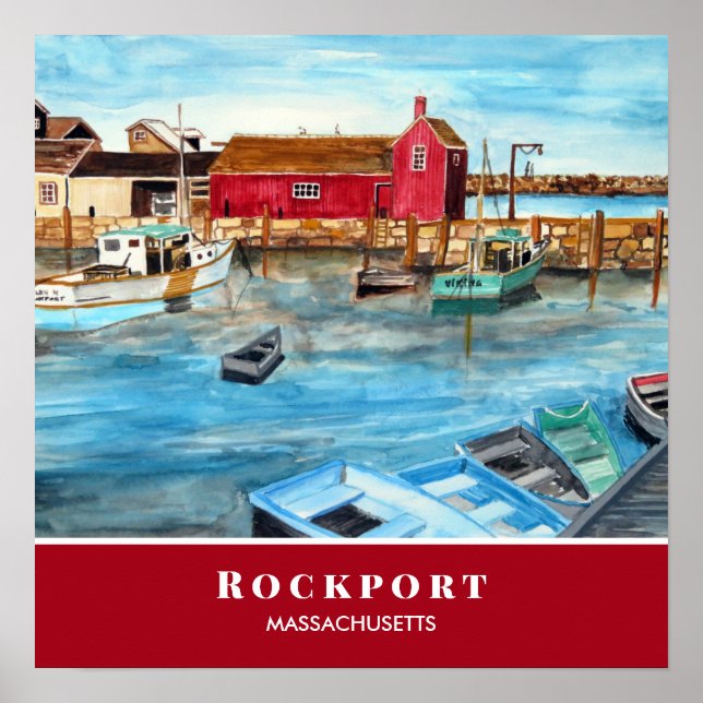Rockport hamn Massachusetts New England USA Poster (Framsidan)