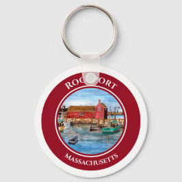 Rockport Harbour Massachusetts New England Paintin Nyckelring