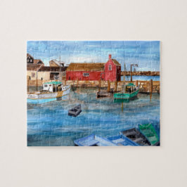 Rockport Harbour Massachusetts New England Paintin Pussel
