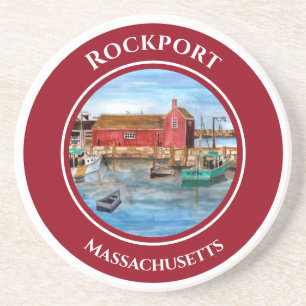 Rockport Harbour Massachusetts New England Paintin Underlägg