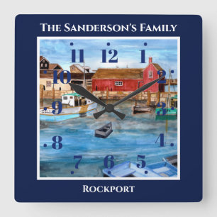 Rockport Harbour Massachusetts New England País Fyrkantig Klocka