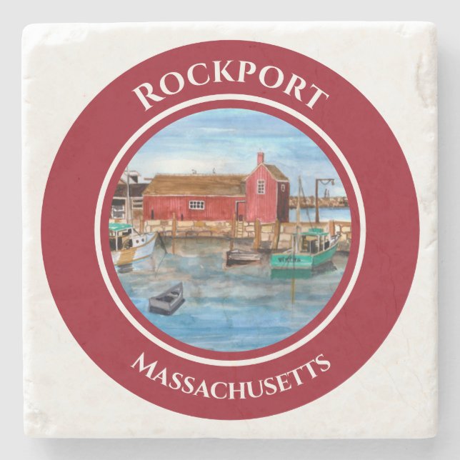 Rockport Harbour Massachusetts New England Stenunderlägg (Framsidan)