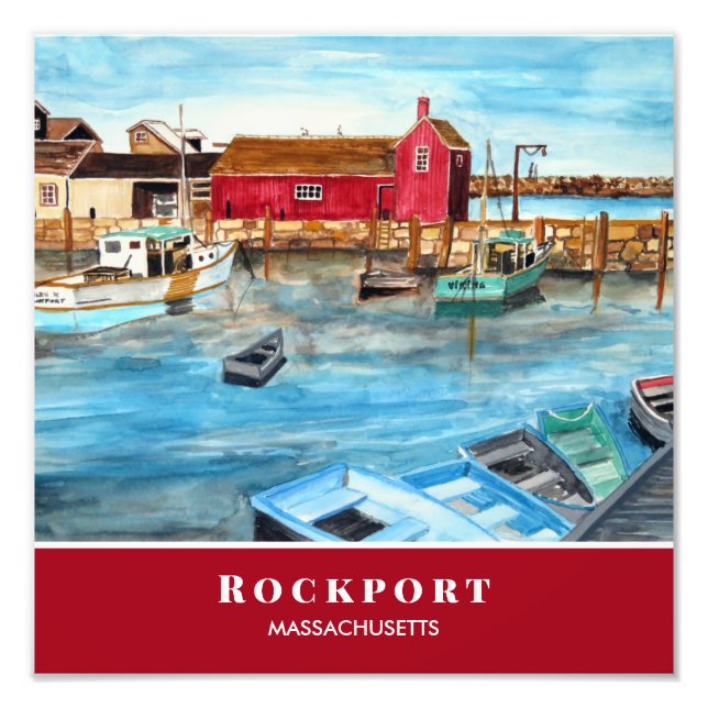 Rockport Harbour Massachusetts New England USA Fototryck (Framsidan)