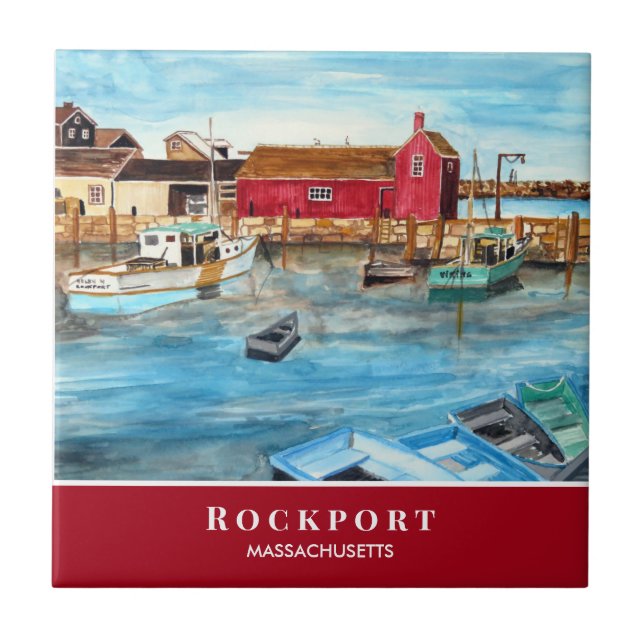 Rockport Harbour Massachusetts New England USA Kakelplatta (Framsidan)