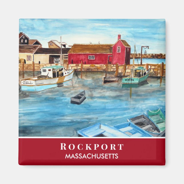 Rockport Harbour Massachusetts New England USA Magnet (Framsidan)