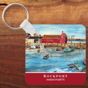 Rockport Harbour Massachusetts New England USA Nyckelring