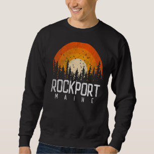 Rockport Maine ME Shirt Retro Stil Vintage 70s 80 Lång Ärmad Tröja