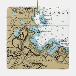 Rockport MORSA Nautical Diagram Julgransprydnad Keramik