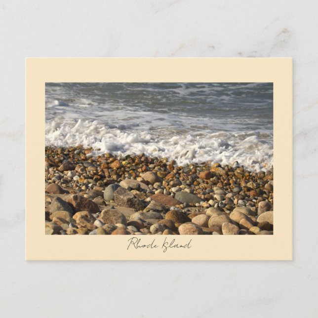 Rocks Waves Rhode Island Postcard Vykort (Framsida)