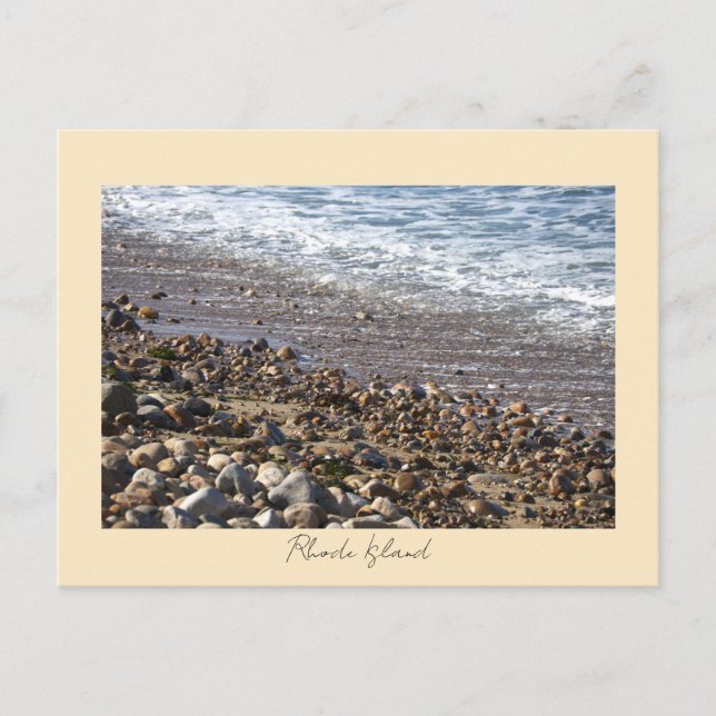 Rocks Waves Rhode Island Postcard Vykort (Framsida)