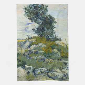 Rocks with Oak Tree, Van Gogh Oil Painting Kökshandduk