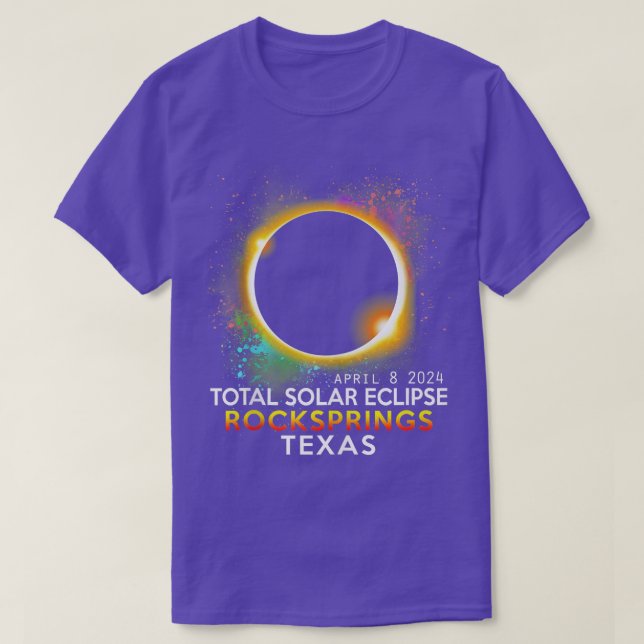Rocksprings Texas Totality Total Solar Eclipse Apr T Shirt (Design framsida)
