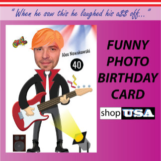 Rockstar 40th Manar Birthday Guitar Funk Funny Jok Hälsningskort