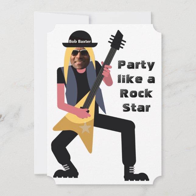 🎸 Rockstar 50:e Manarna Birthday Funny Joke Inbjudningar (Framsida)