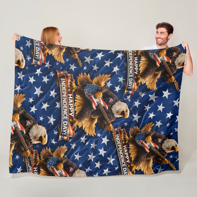Rockstar American Eagle, glad självständighetsdag  Fleecefilt (På plats)