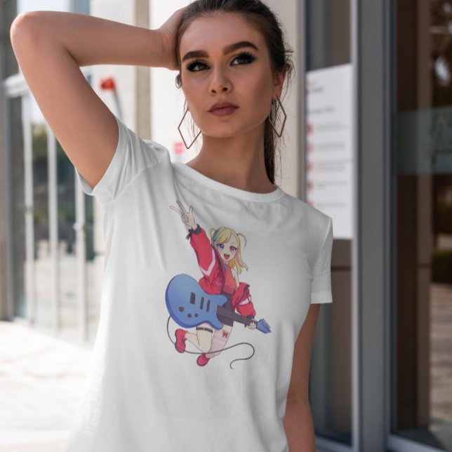 Rockstar Anime Girl T Shirt (Skapare uppladdad)