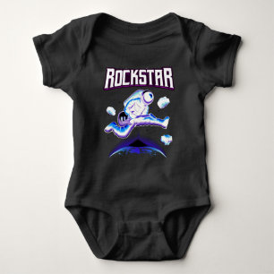 Rockstar astronaut spelar gitarr i rymden baby bo t shirt