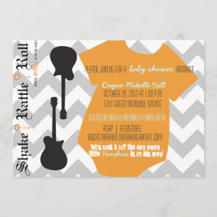 Rockstar baby shower inbjudningar