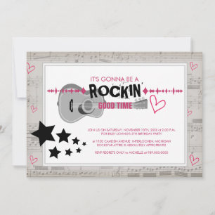 Rockstar Barns födelsedag-inbjudningar Inbjudningar