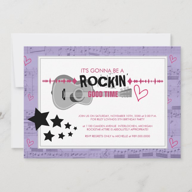 Rockstar Barns födelsedag-inbjudningar Inbjudningar (Framsida)