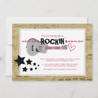 Rockstar Barns födelsedag-inbjudningar Inbjudningar