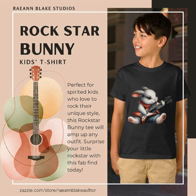 Rockstar Bunny Kids T-Shirt (Skapare uppladdad)