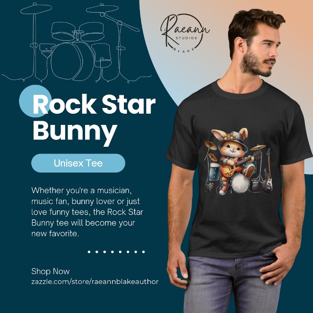 Rockstar Bunny Unisex T-Shirt (Skapare uppladdad)
