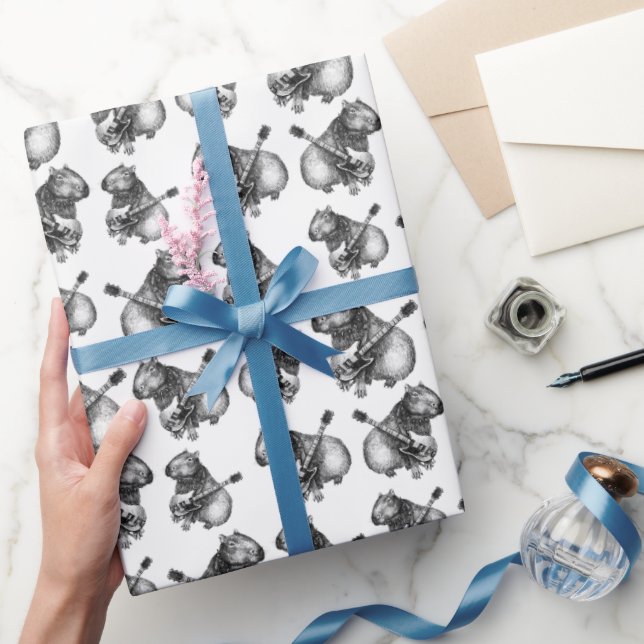 Rockstar Capybara Presentpapper (Gifting)
