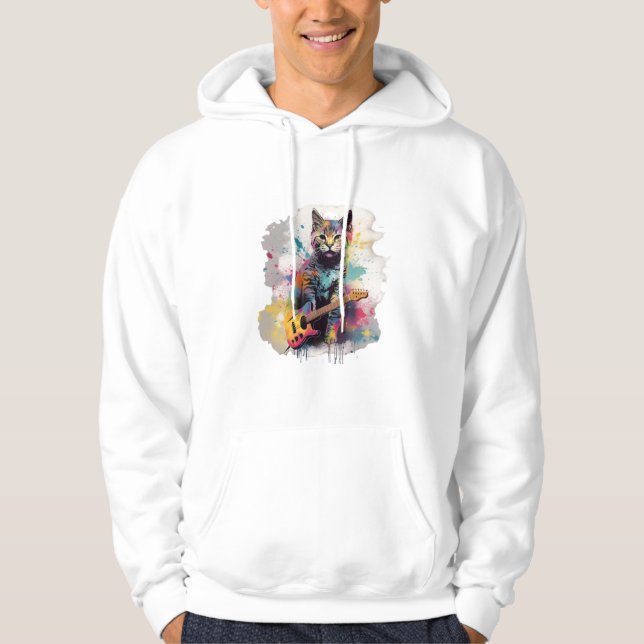 rockstar cat cat lover design  hoodie (Framsida)