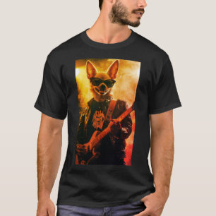 Rockstar Chihuahua T-Shirt Konsert Steg Hund