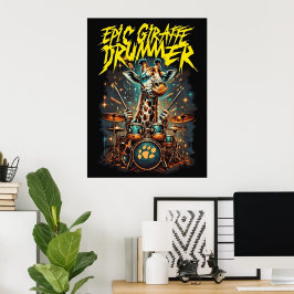 Rockstar-Giraffaffisch - Musikrumsdekorpresent Poster