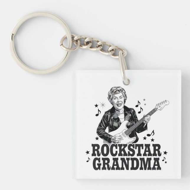 Rockstar Grandma - Roligt och Retro Music Design (Framsidan)