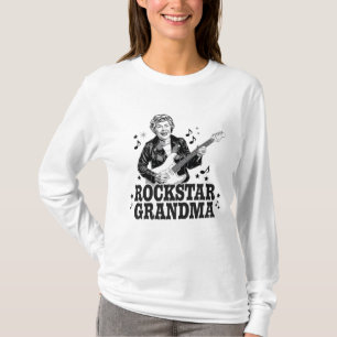 Rockstar Grandma - Roligt och Retro Music Design T Shirt