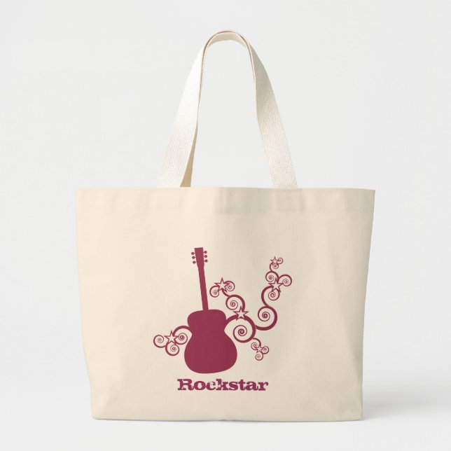 Rockstar Guitar Bag, Fuchsia Jumbo Tygkasse (Framsidan)