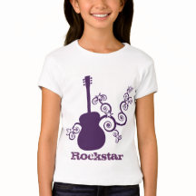 Rockstar Guitar Girl's T-shirt, Lila