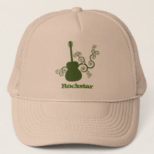 Rockstar Guitar Hat, Grönt Truckerkeps