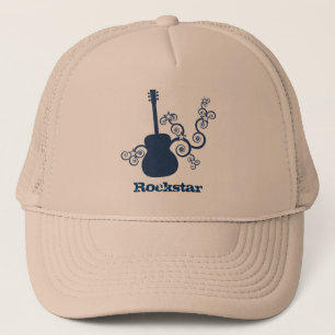 Rockstar Guitar Hat, Royal Blue Truckerkeps