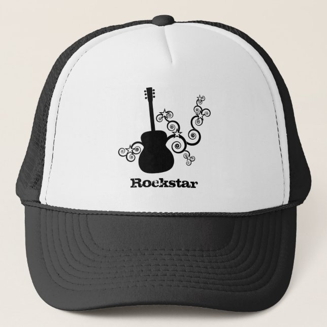 Rockstar Guitar Hat Truckerkeps (Framsida)