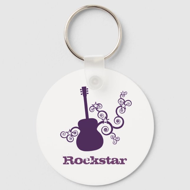 Rockstar Guitar Keychain, Lila Nyckelring (Framsida)