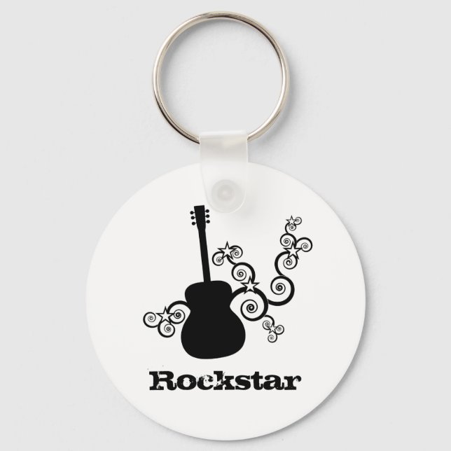 Rockstar Guitar Keychain Nyckelring (Framsida)